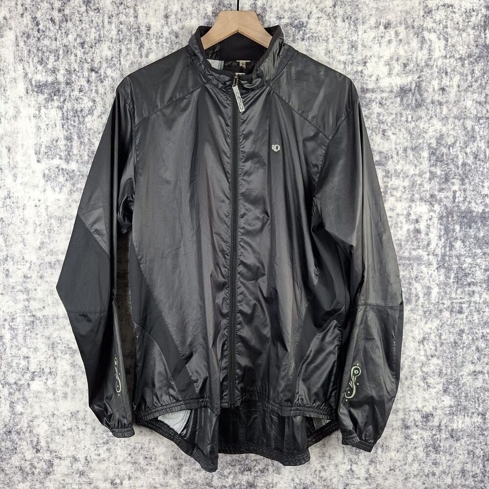PEARL iZUMi Women's XXL Black Cycling Windbreaker Light Weight Jacket Full Zip